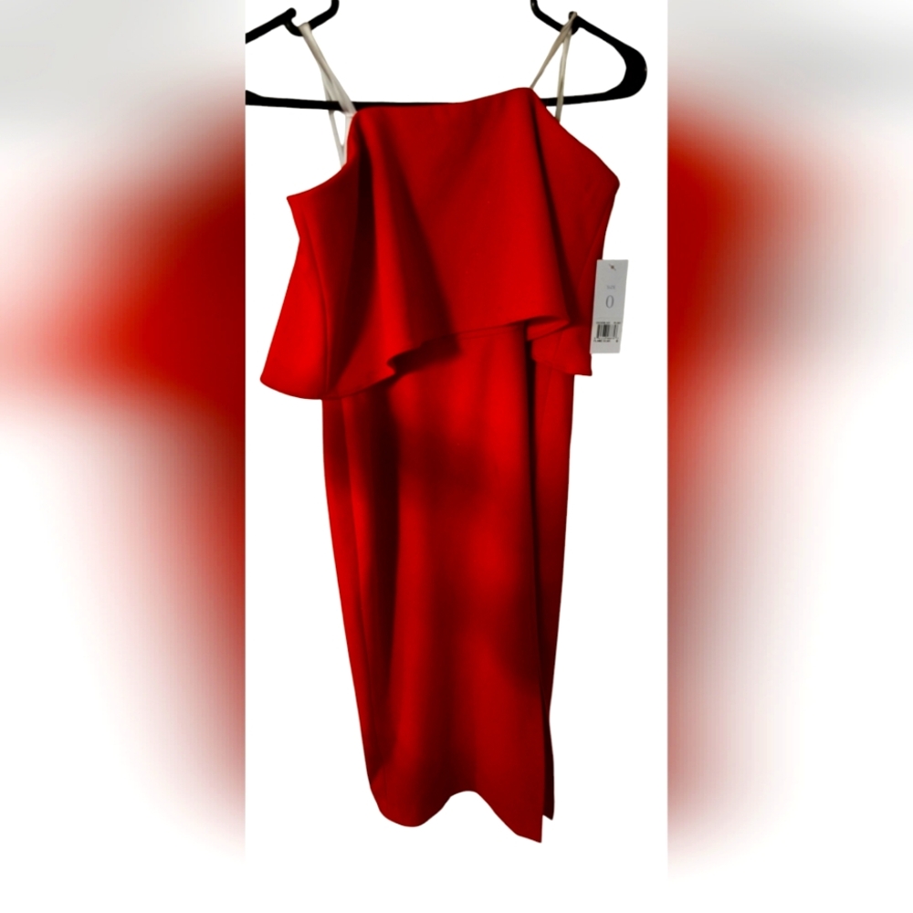 New! Donna Morgan Women's Amal Aurora Red Dress Plus Size 0